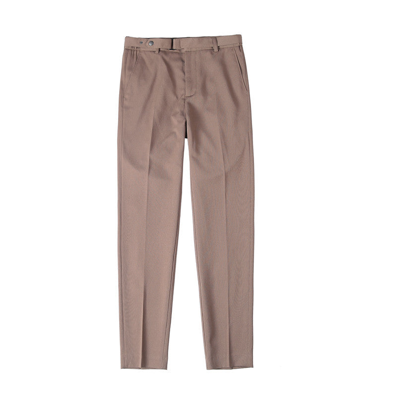 Calças Slim-Fit Texturadas com Cinto